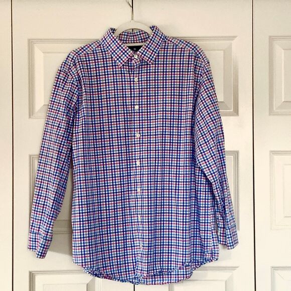 Ben Sherman Gingham XL Button Up Long Sleeve Lightweight Stretch Men’s Shirt - Picture 2 of 10